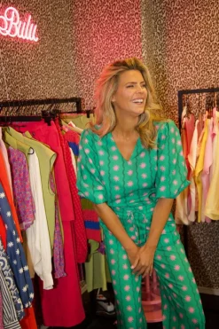 DAMES Ydence Co-ords | Broeken^Pants Veerle | Green print |