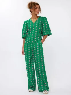 DAMES Ydence Co-ords | Broeken^Pants Veerle | Green print |