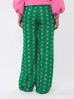 DAMES Ydence Co-ords | Broeken^Pants Veerle extra lang | Green print |