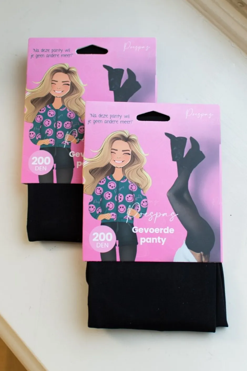 DAMES Studio Poespas Overige Accessoires | Snøpskes^Panty Emma | Zwart gevoerd | 200 Den |