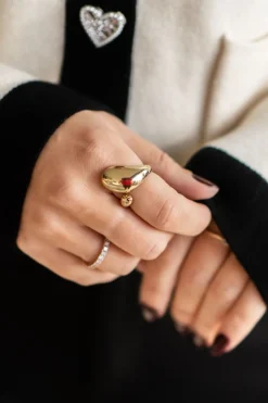 DAMES WAUW Fashion Sieraden | Snøpskes^Ring bubble | Goud | Studio Poespas