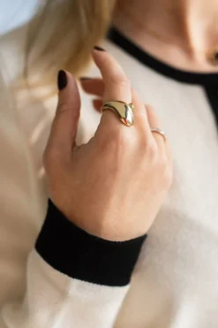 DAMES WAUW Fashion Sieraden | Snøpskes^Ring bubble | Goud | Studio Poespas