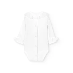 Poespas Rompers^Romper Coco | Kanten kraagje wit | Lange mouwen | Babidu