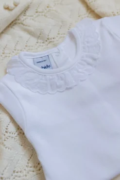Poespas Rompers^Romper Coco | Kanten kraagje wit | Lange mouwen | Babidu