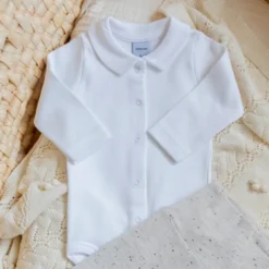 Poespas Rompers^Romper Joes | Kraagje wit | Lange mouwen | Babidu