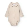 Babidu Rompers^Romper Joes | Kraagje zand bruin | Lange mouwen |