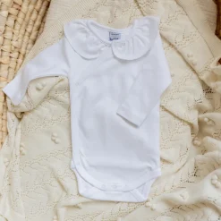 Poespas Rompers^Romper Loet | Volantkraag wit | Lange mouwen | Babidu