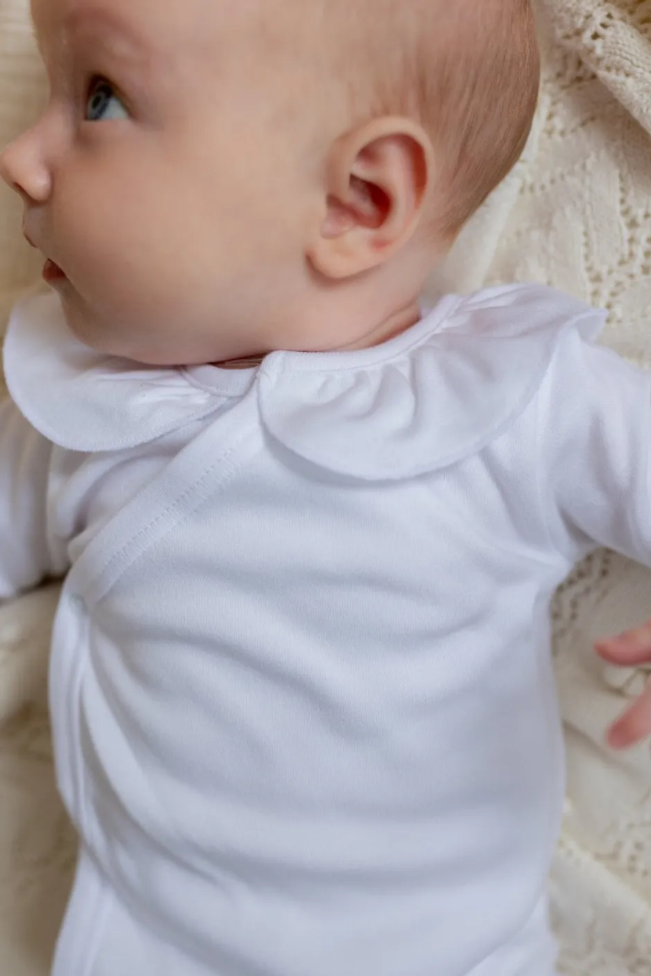 Poespas Rompers^Romper Loet | Volantkraag wit | Lange mouwen | Babidu