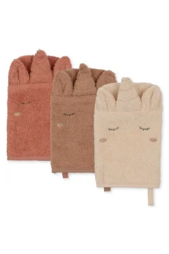 Konges Slojd Verzorging^Set van 3 washandjes animal | Unicorn |