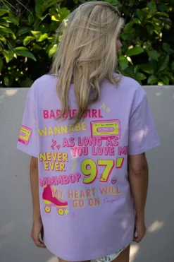 DAMES Poespas Tops | Snøpskes^Shirt Back 2 the 90's | Purple | Studio