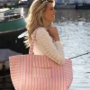 DAMES Studio Poespas Tassen | Snøpskes^Shopper Stripe-a-licious | Pink grey |