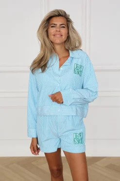 DAMES Refined Department Co-ords | Shorts^Short with stripes Davida | Turquoise |
