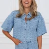 DAMES Refined Department Co-ords | Blouses^Shortsleeve blouse Suusy | Blue denim |
