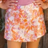 DAMES Poespas Co-ords | Shorts^Skort Shiny flowers | Orange