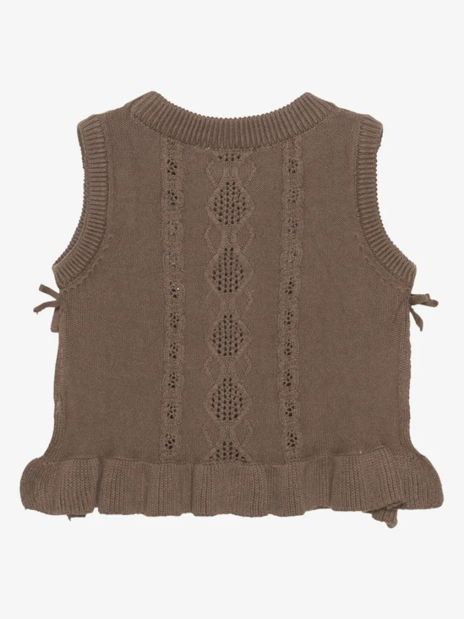 Poespas Truien & Vesten | Truien & Vesten^Slipover Knit | Chocolate | En Fant