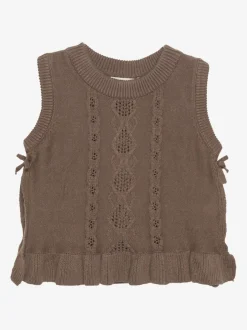 Poespas Truien & Vesten | Truien & Vesten^Slipover Knit | Chocolate | En Fant
