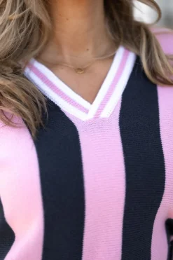 DAMES Studio Poespas Tops | Tops^Soccer Tee | Pink vs. Navy |