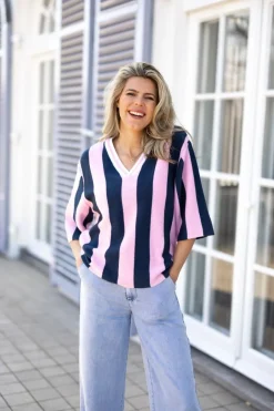 DAMES Studio Poespas Tops | Tops^Soccer Tee | Pink vs. Navy |