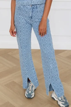 DAMES Refined Department Co-ords | Broeken^Straight pants Selma | Blue denim |