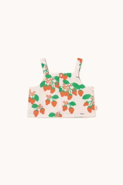 DAMES Tinycottons Co-ords | Co-ords^Strawberries woven crop top | Pastel pink |