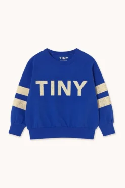 Tinycottons Truien & Vesten | Truien & Vesten^Stripes logo sweatshirt | Ultramarine |
