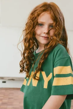 Tinycottons Shirts | Shirts^Stripes logo tee | Dark emerald |