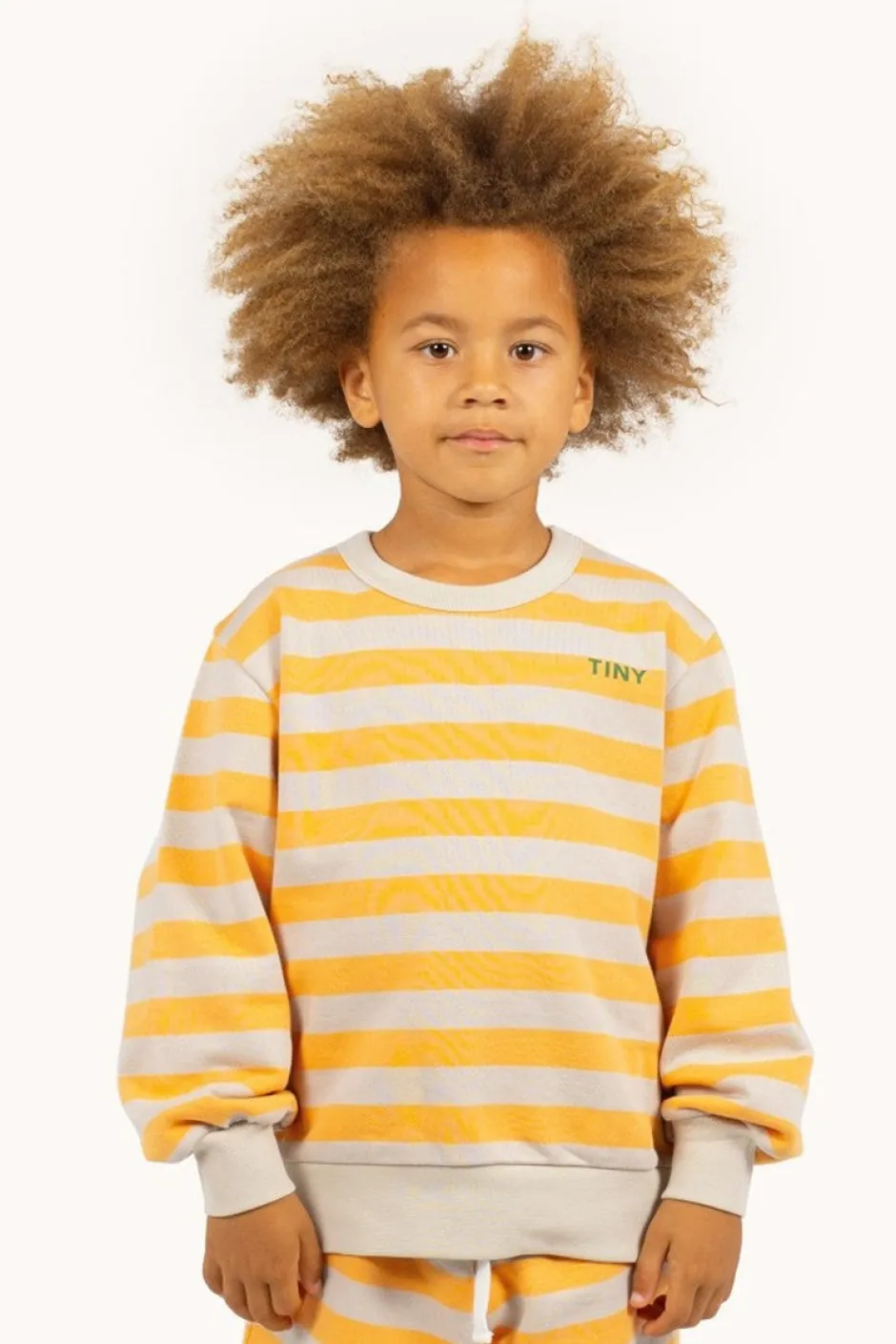 DAMES Tinycottons Co-ords | Co-ords^Stripes sweatshirt | Orange/dark vanilla |