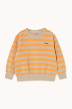 DAMES Tinycottons Co-ords | Co-ords^Stripes sweatshirt | Orange/dark vanilla |