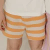 DAMES Tinycottons Co-ords | Co-ords^Stripes tiny short | Orange/dark vanilla |