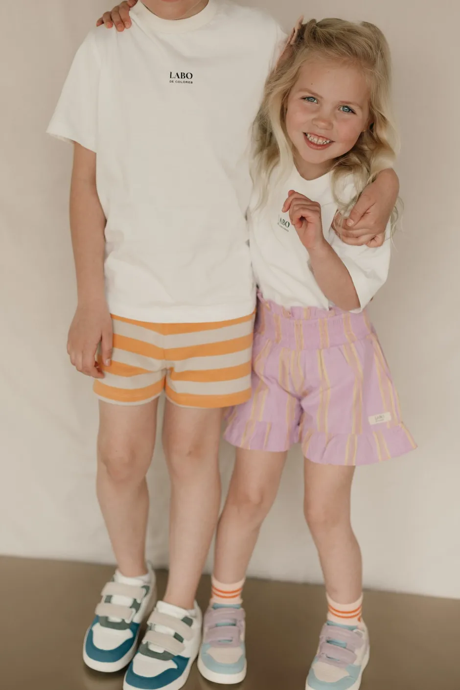 DAMES Tinycottons Co-ords | Co-ords^Stripes tiny short | Orange/dark vanilla |