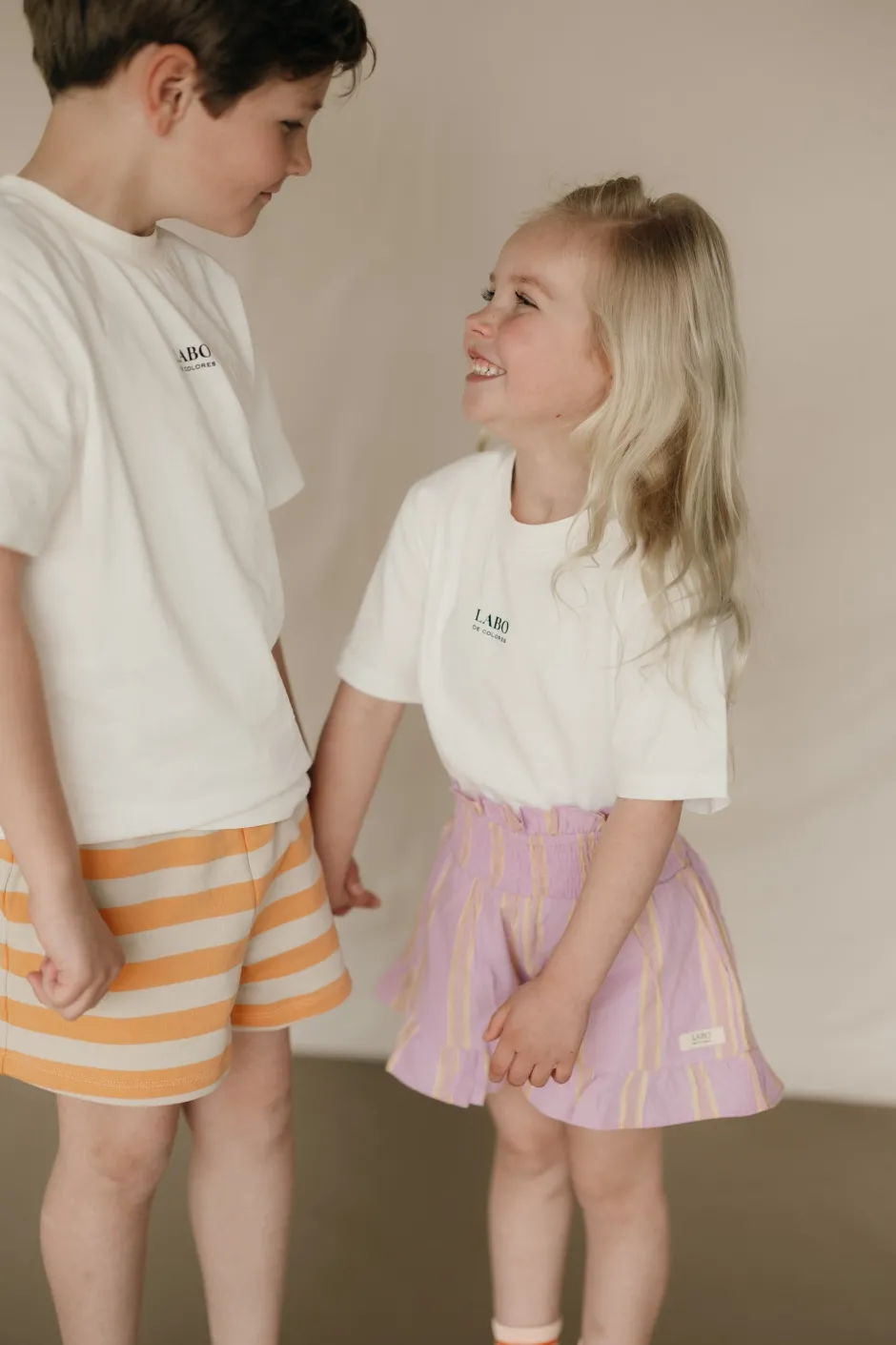 DAMES Tinycottons Co-ords | Co-ords^Stripes tiny short | Orange/dark vanilla |