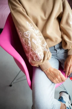 DAMES Studio Poespas Vesten | Vesten & Truien^Sweat macaron | Almond |