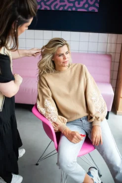 DAMES Studio Poespas Vesten | Vesten & Truien^Sweat macaron | Almond |