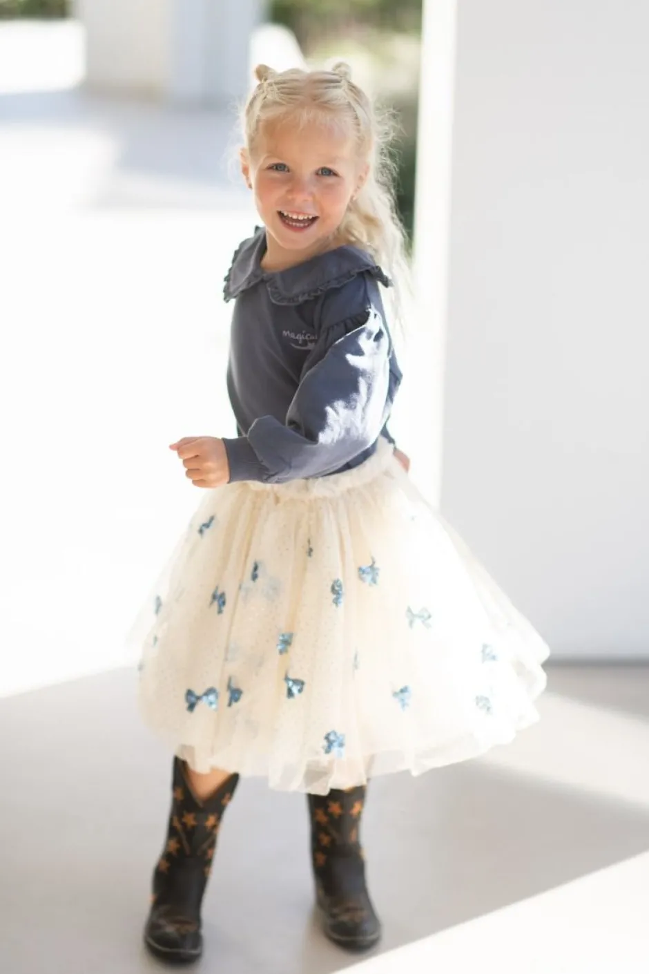 House of Jamie Truien & Vesten | Truien & Vesten^Sweater collar Balloon | Stardust blue |