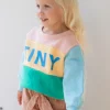 Tinycottons Truien & Vesten^Sweatshirt colourblock | Wild rose/emerald |
