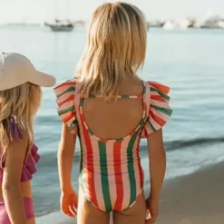 Sproet u0026 Sprout Zwemkleding | Zwemkleding^Swimsuit ruffle stripe print | Blossom | Sproet & Sprout