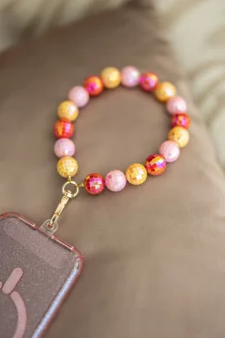 DAMES Studio Poespas Telefoonkoorden | Snøpskes^Telefoonkoord Disco | Orange pink |