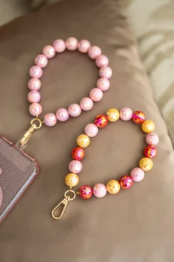 DAMES Studio Poespas Telefoonkoorden | Snøpskes^Telefoonkoord Disco | Orange pink |