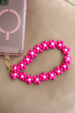 DAMES Studio Poespas Telefoonkoorden | Snøpskes^Telefoonkoord Flowers | Pink |