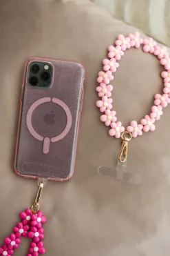 DAMES Studio Poespas Telefoonkoorden | Snøpskes^Telefoonkoord Flowers | Soft pink |