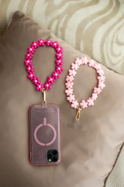 DAMES Studio Poespas Telefoonkoorden | Snøpskes^Telefoonkoord Flowers | Soft pink |