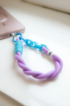 DAMES Z-Style Telefoonkoorden^Telefoonkoord Mia | Kort | Paars/blauw