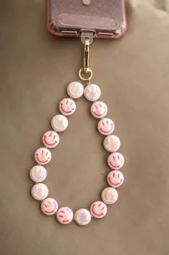 DAMES Studio Poespas Telefoonkoorden | Snøpskes^Telefoonkoord Smileys | Pink |