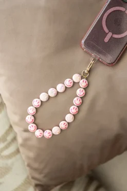 DAMES Studio Poespas Telefoonkoorden | Snøpskes^Telefoonkoord Smileys | Pink |