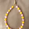 DAMES Studio Poespas Telefoonkoorden | Snøpskes^Telefoonkoord tiny Sugar Hearts | Yellow pink |