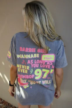 DAMES Studio Poespas Tops | Snøpskes^T-shirt back 2 the 90's | Asphalt |