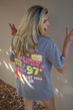 DAMES Studio Poespas Tops | Snøpskes^T-shirt back 2 the 90's | Asphalt |