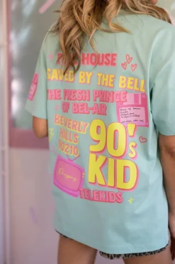 DAMES Studio Poespas Tops | Snøpskes^T-Shirt 90's Kid | Mint |