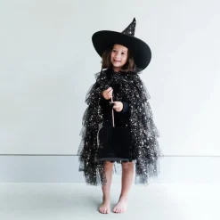 Mimi u0026 Lula Verkleden^Verkleedcape Aurora ruffle | Black | Mimi & Lula