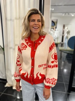 DAMES Harper u0026 Yve Vesten | Vesten & Truien^Vest Jazz | Ecru/spicy red | Harper & Yve